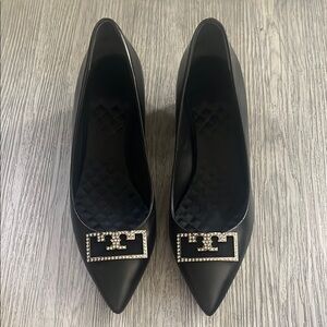 Tory Burch Elegant Black Women's Shoes with Embellished Detail
